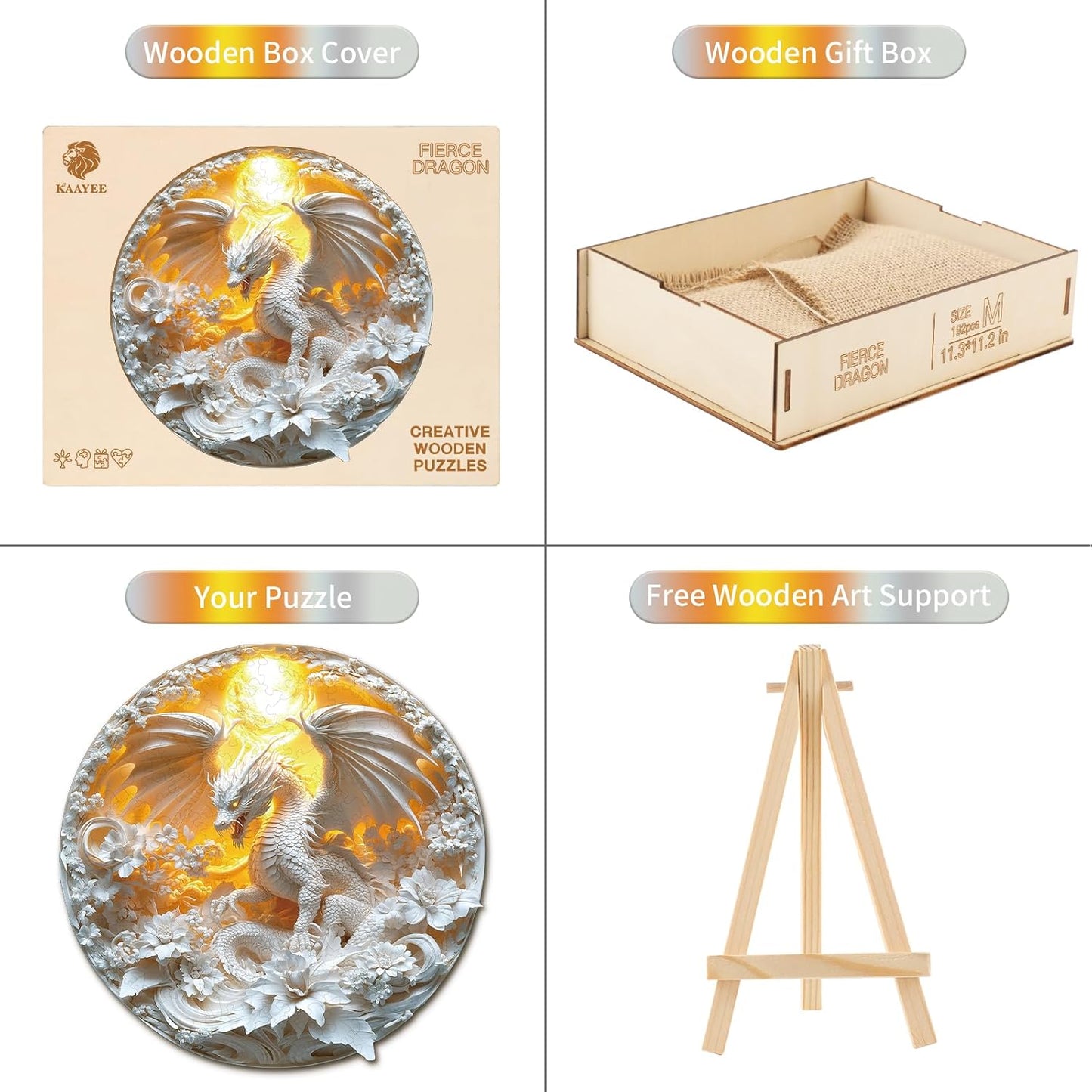 Fierce Dragon Wooden Jigsaw Puzzle Unique Fierce Dragon