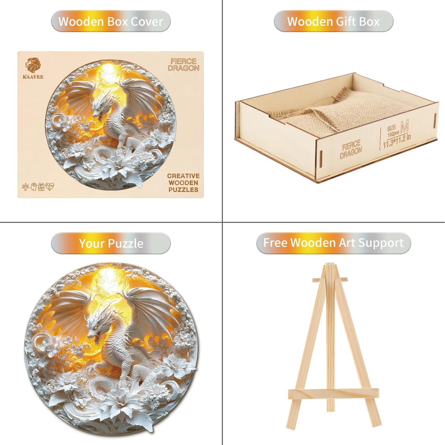 Fierce Dragon Wooden Jigsaw Puzzle Unique Fierce Dragon