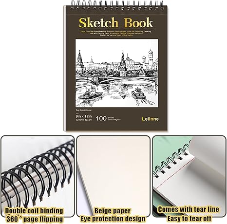 9" x 12" Sketch Book 100 Sheets Sketch Pad