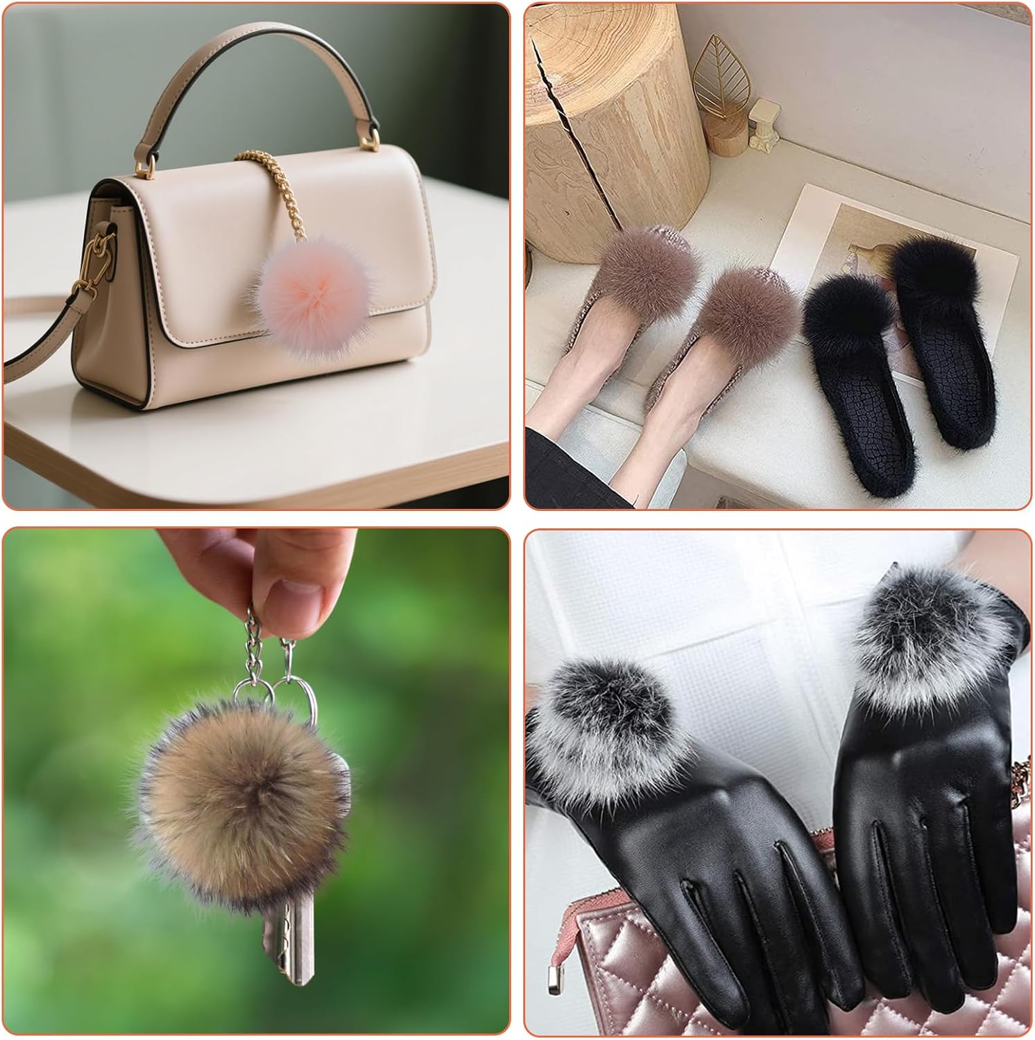 20 Pcs Faux Fur Pom Poms for Hats - 4.5 Inch Fluffy DIY