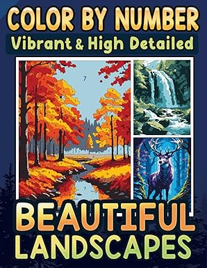 Color By Number Vibrant & High Detailed Beautiful Landscapes