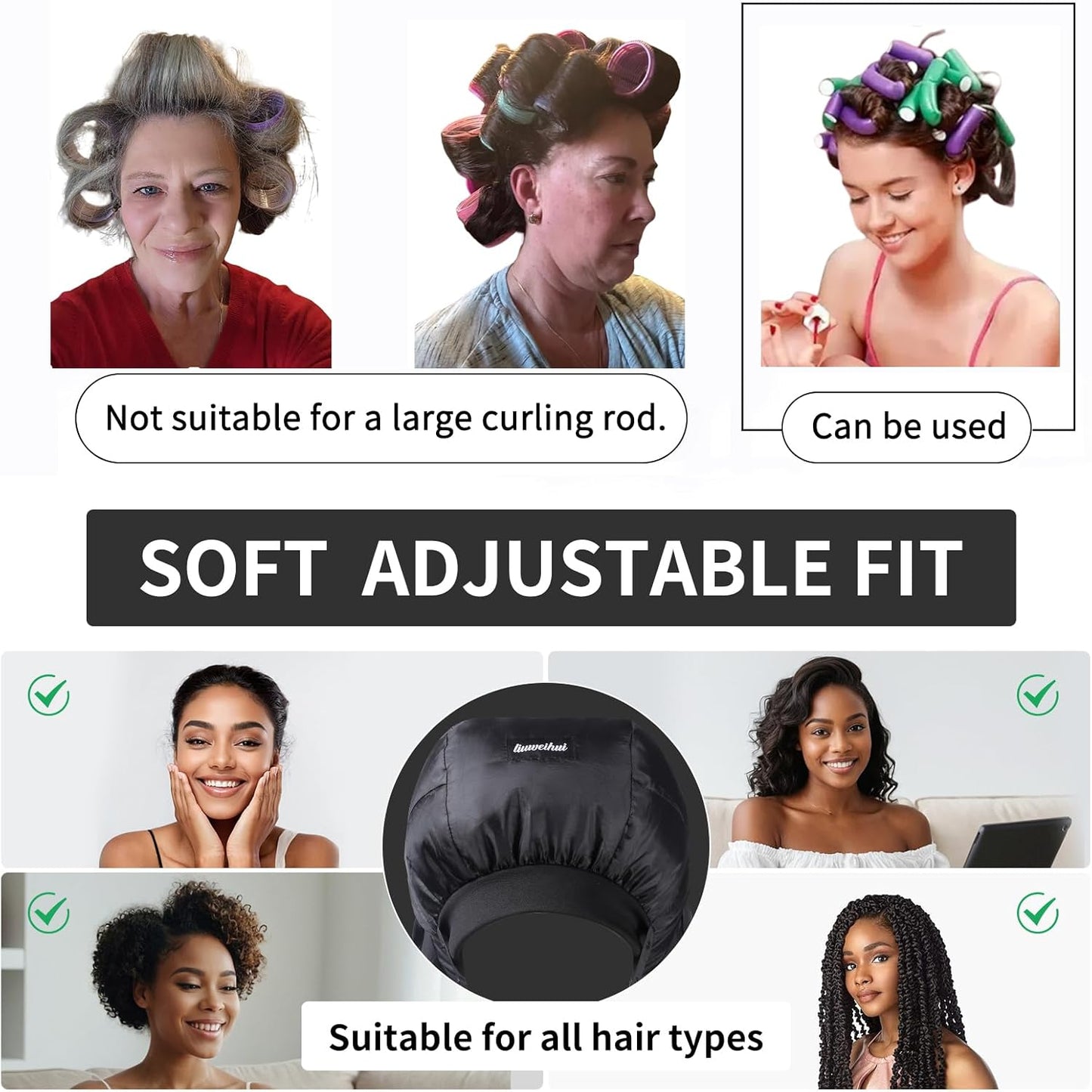 Large Bonnet Hooded Dryer Diffuser Attachment, Ideal Hair Diffuser for Curly Hair -  BigGreenBear.com Beauty Products 9.99 USD Big Green Bear