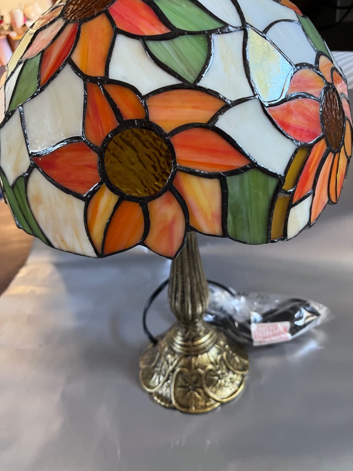 Tiffany Lamp Stained Glass Lamp Sunflower Yellow