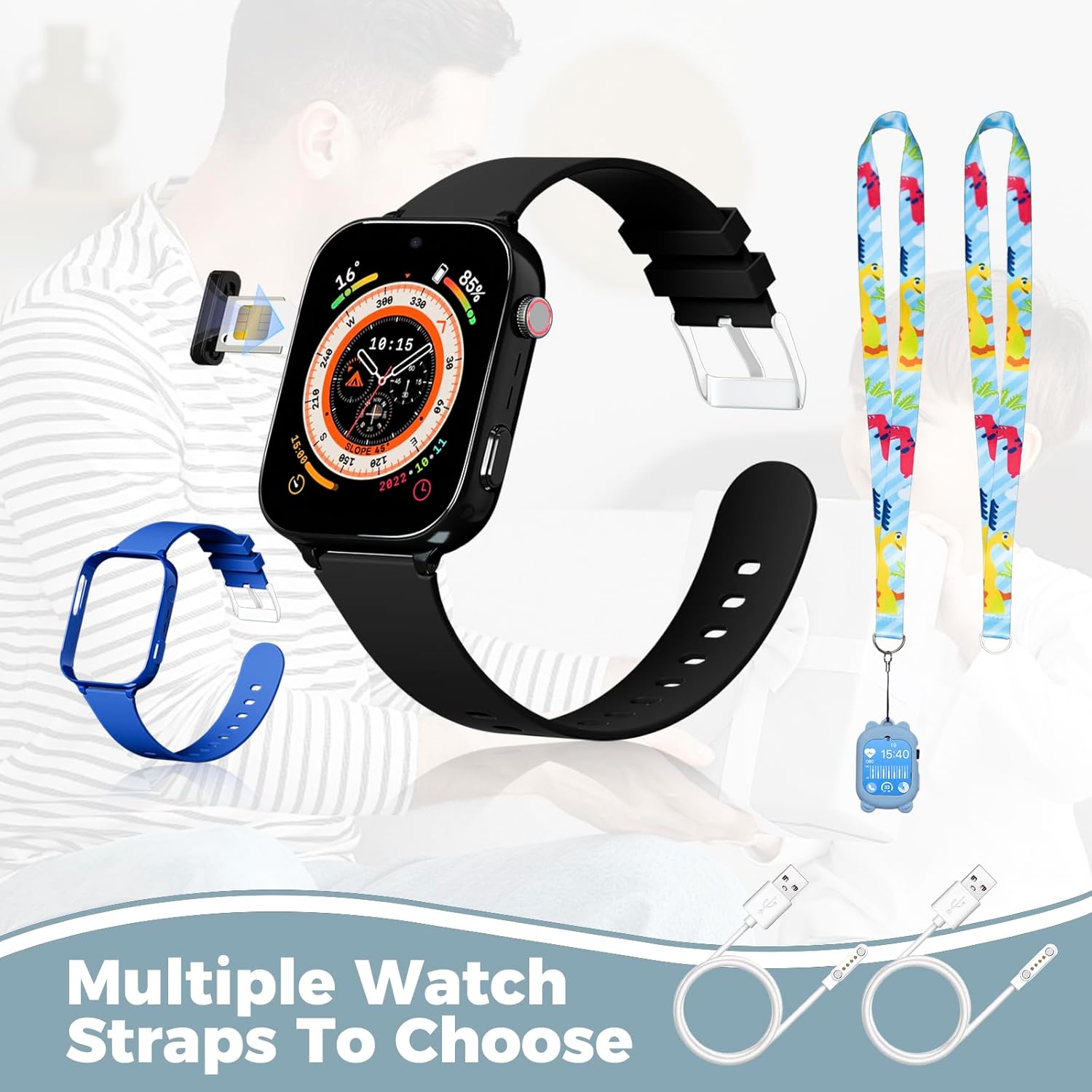 4G Kids Watch, Smart Watch GPS Tracker with SIM Card, Texting, Camera, Two-Way Calling.... -  BigGreenBear.com SMART WATCH 79.95