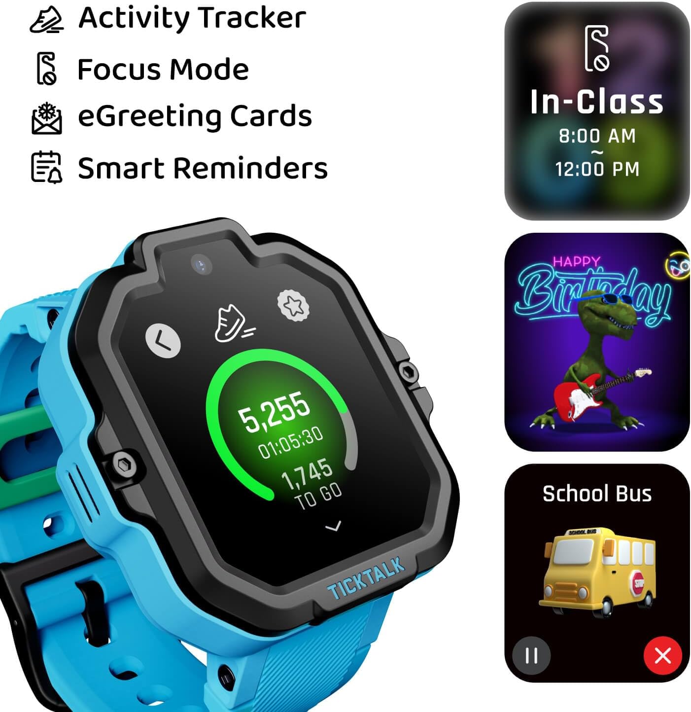 TickTalk5 - Kids Smart Watch with GPS Tracker, Video Calling, SOS, & Parental Controls -  BigGreenBear.com SMART WATCH 149.00