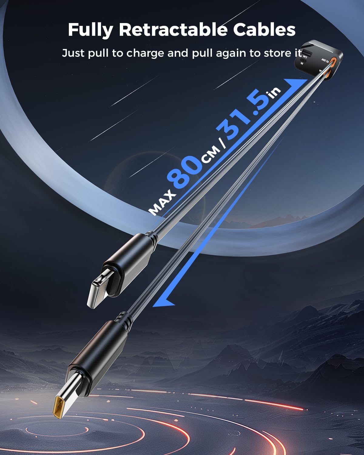 Retractable Car Charger, SUPERONE 69W Car Phone Charger with Cables Fast Charging -  BigGreenBear.com cell phone 14.99
