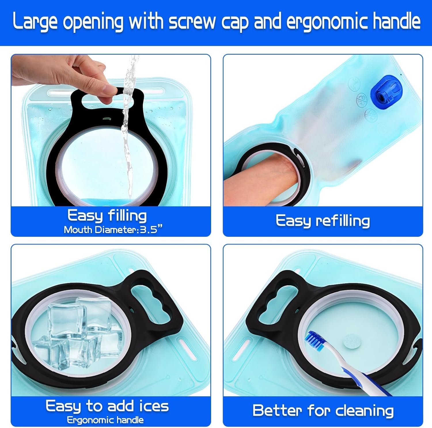 Blue Hydration Bladder: 1.5L Leak-Proof Water Reservoir Biggreenbear.com Big Green Bear