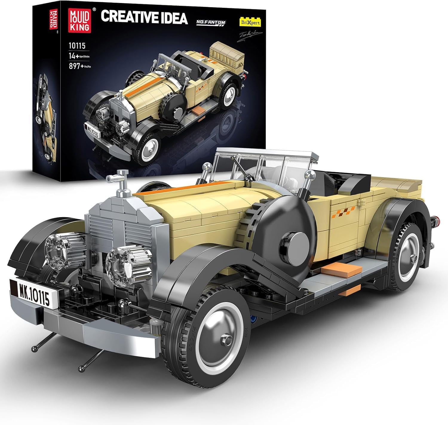 Mould King 10115 Classic Cars Building Kits, MOC Vintage Car Model 897+ Pieces -  BigGreenBear.com Building Toys 59.99