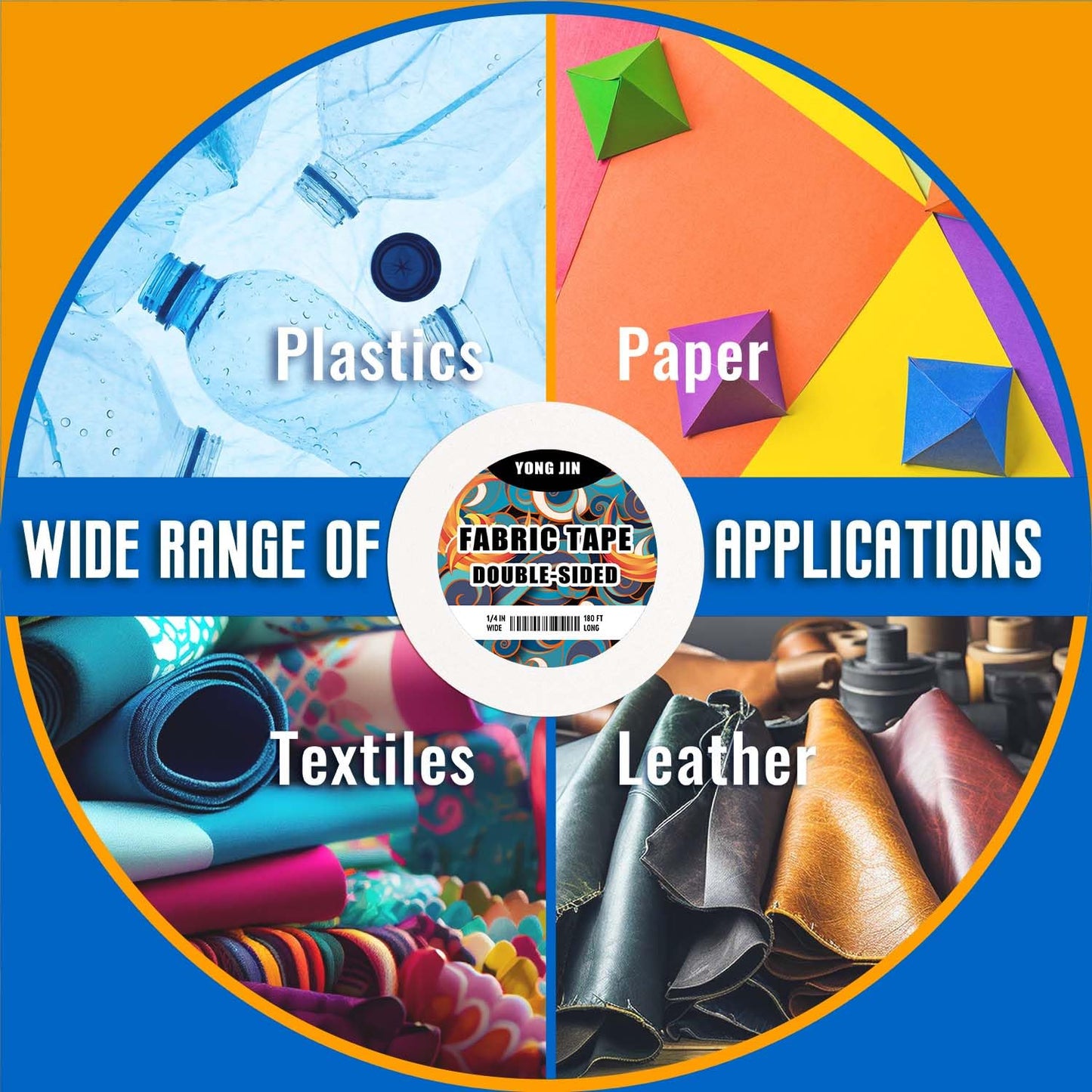 Double-Sided Fabric Tape (2 Rolls) - No Sewing or Ironing Required