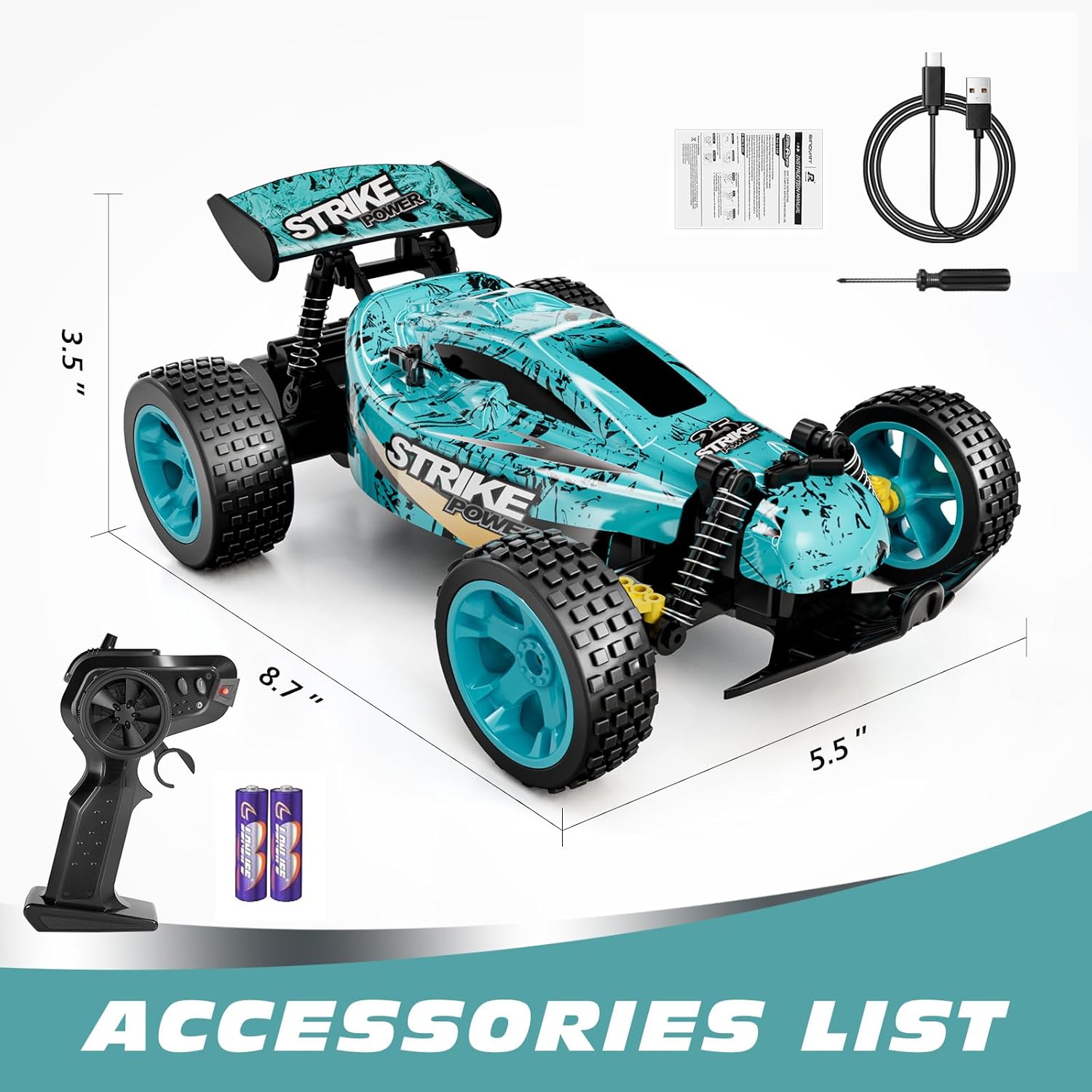 RC Cars Remote Control Car  1:18 Scale 20 KM/H 2WD Offroad Buggy, 2.4GHz -  BigGreenBear.com Toys 29.98 USD Big Green Bear