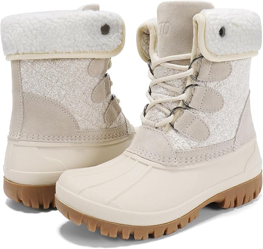 Womens Winter Duck Boots Waterproof Cold Weather Snow Boots -  BigGreenBear.com clothing 69.99 USD Big Green Bear