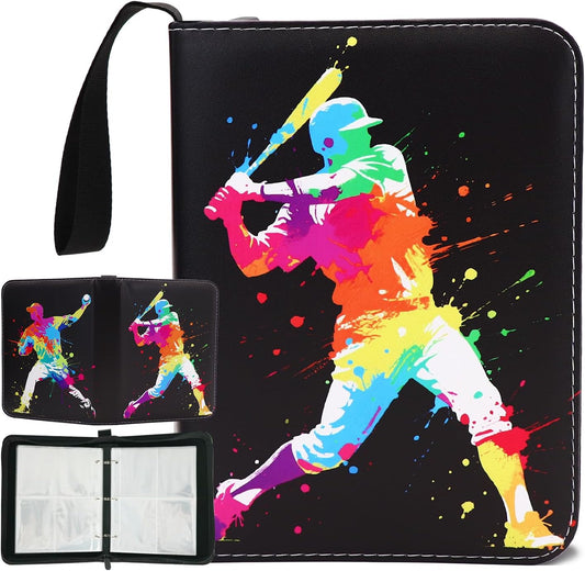 Baseball Card Binder 400 Pockets Sports Card Holder Album 3-Ring Binder with Sleeves