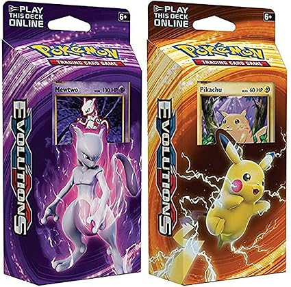 Pokemon Mewtwo & Pikachu XY Evolutions TCG Card Game Decks - 60 Cards Each