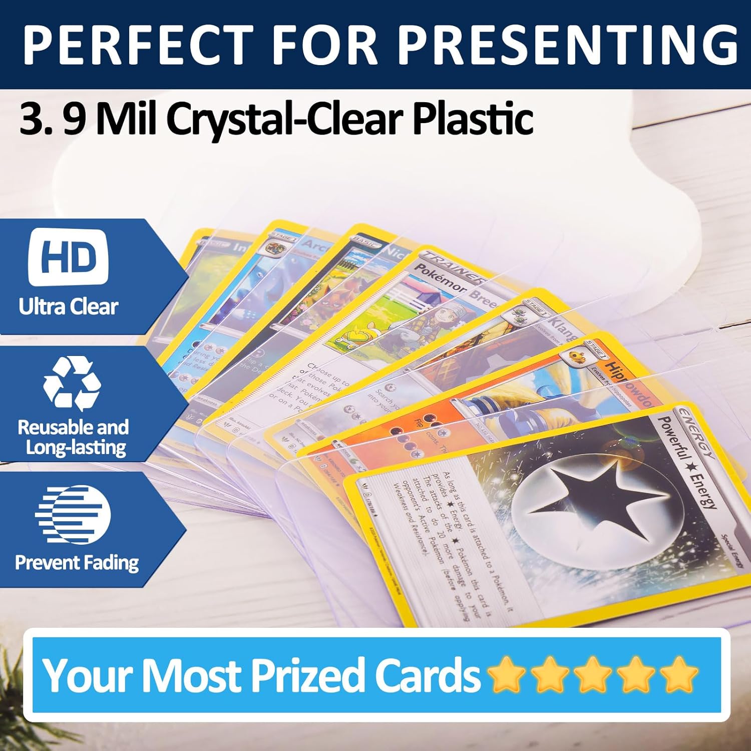 50Pc Semi Rigid Card Holder for Trading Cards, Penny Card Sleeves with 1/2" Lip Baseball Card -  BigGreenBear.com Baseball cards 12.99 USD Big Green Bear
