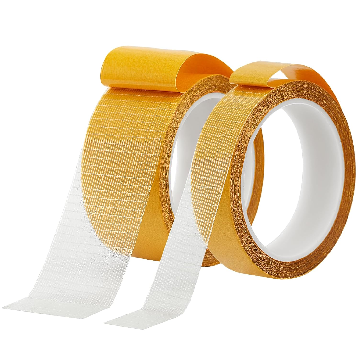 Double Sided Fabric Tape Heavy Duty, Double Stick Carpet Tape 2 Rolls (1In+2In x33Ft)