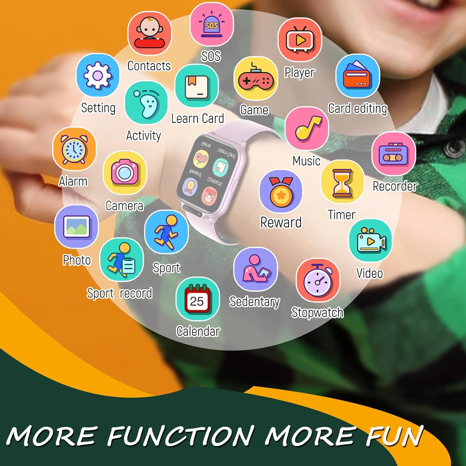 Smart Watch for Kids, 1.85" Fitness Tracker with Heart Rate, Sleep Monitor, IP68 Waterproof -  BigGreenBear.com SMART WATCH 32.99