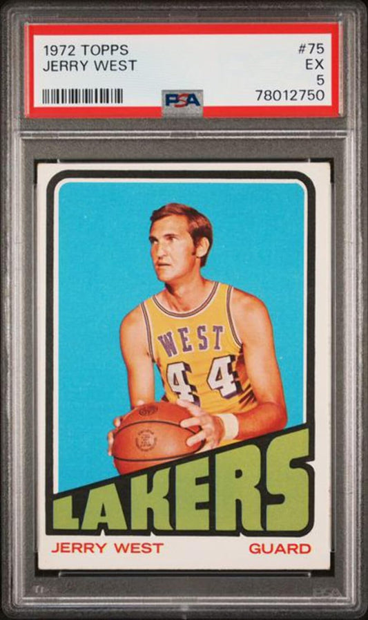 1972 TOPPS #75 JERRY WEST LAKERS HOF PSA 5 -  BigGreenBear.com Basketball cards 89.99 USD Big Green Bear