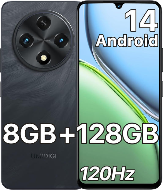 8+128GB UMIDIGI G100A Unlocked Phone, 6.9" HD+ 120Hz Display, Smartphone