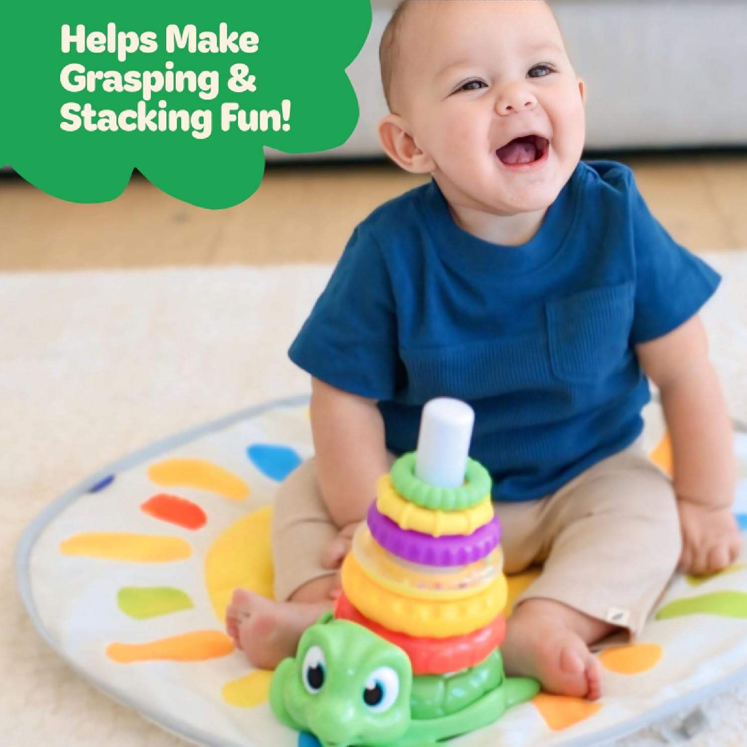 Baby Stacking Toy, Includes 7 Unique Rings, Montessori Development
