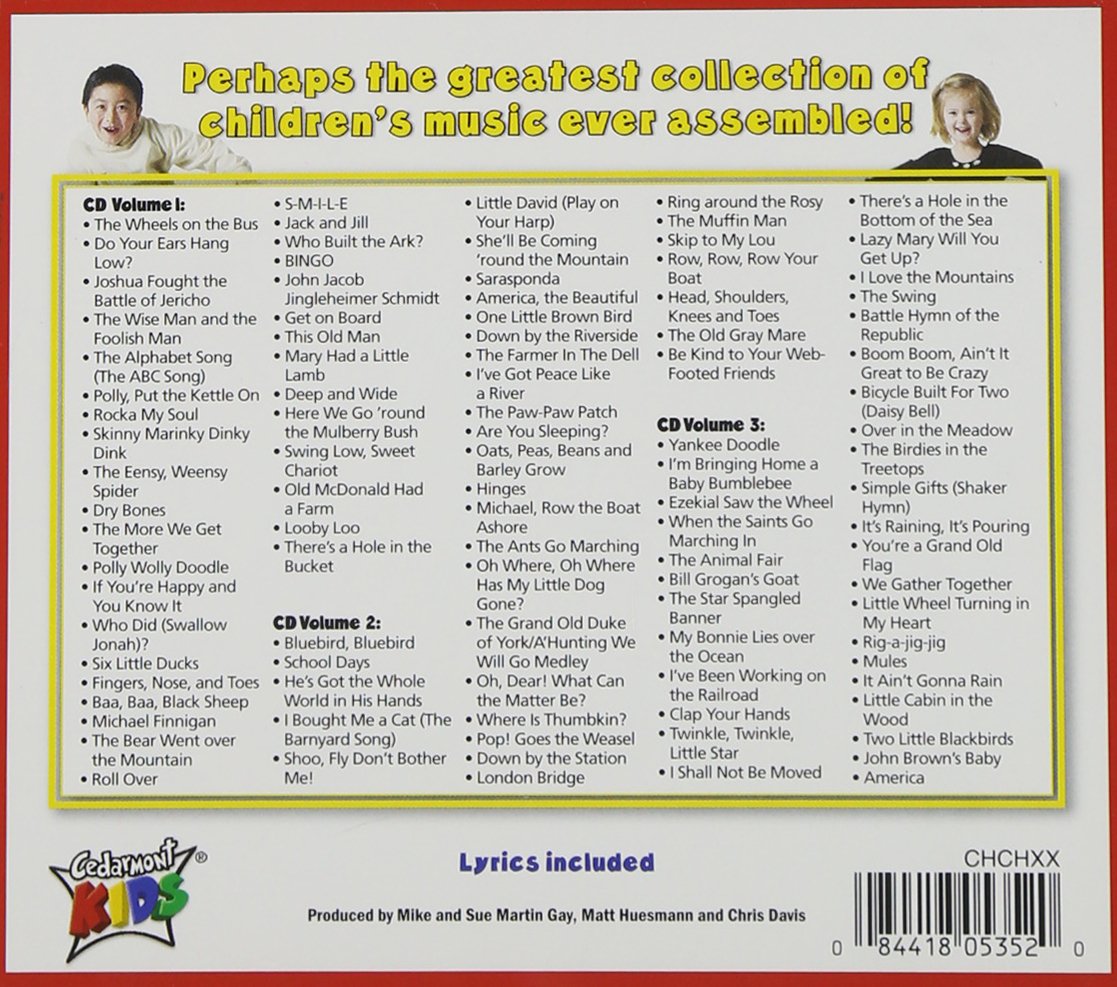 100 Singalong Songs For Kids by Cedarmont Kids (Audio CD, 2003) -  BigGreenBear.com CDs 13.99 USD Big Green Bear