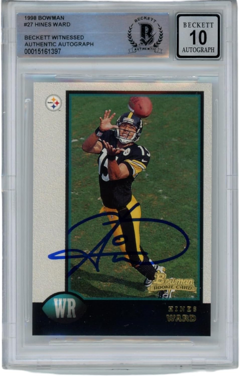 Hines Ward Signed 1998 Bowman #27 Card Grade 10 Auto Beckett -  BigGreenBear.com Football card 145.00 USD Big Green Bear