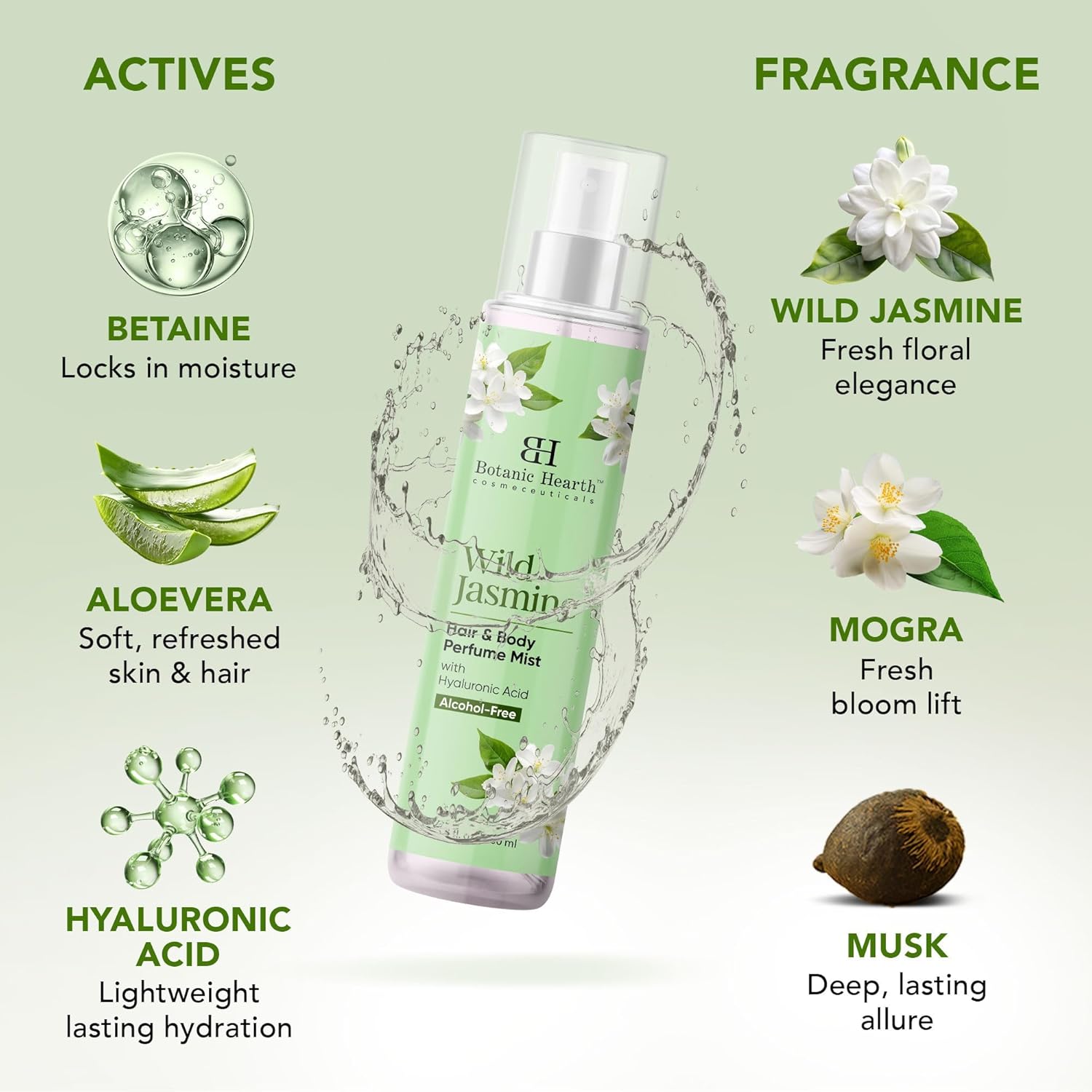 Botanic Hearth Wild Jasmine Hair Perfume for Women -  BigGreenBear.com Beauty Products 16.99 USD Big Green Bear