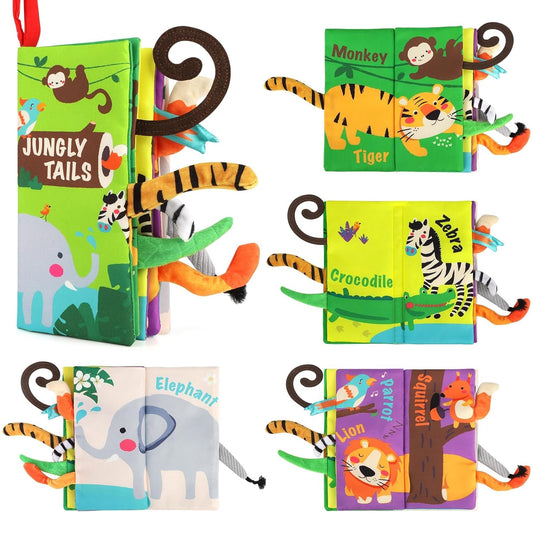 Baby Books Toys, Touch and Feel Crinkle Cloth Book for Infant Baby 0-3-6-12-18 Months