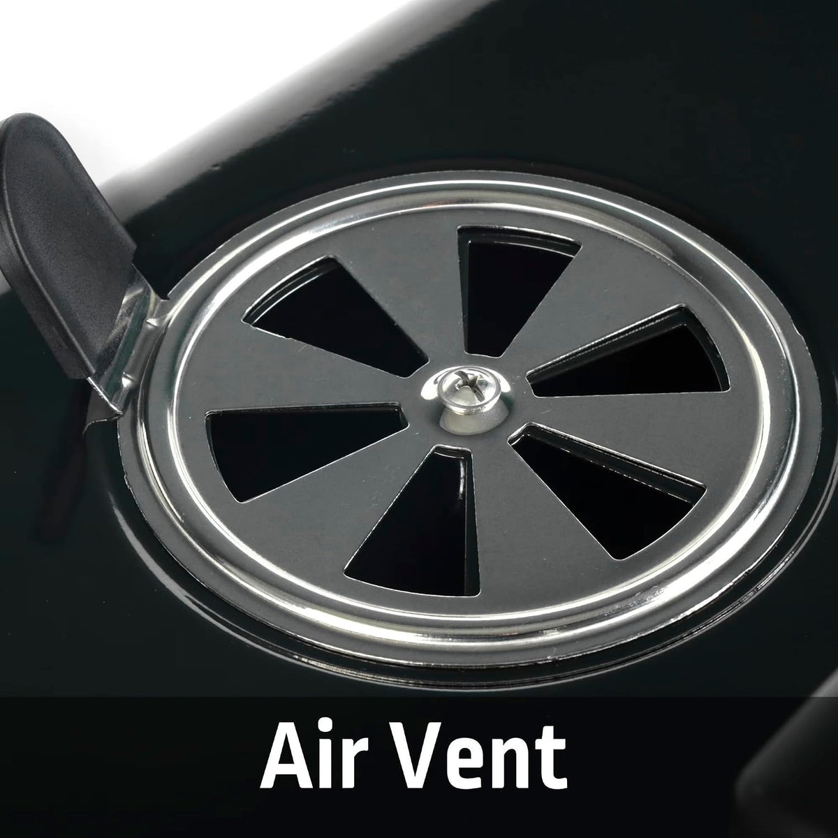 Close-up of an air vent on a black background with 'Air Vent' text.