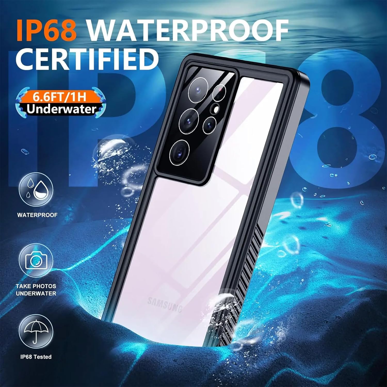 Waterproof Case for Samsung Galaxy S24 Ultra/S24 Plus/S24, IP68 with Built-in Screen Protector -  BigGreenBear.com cell phone 19.95 USD Big Green Bear