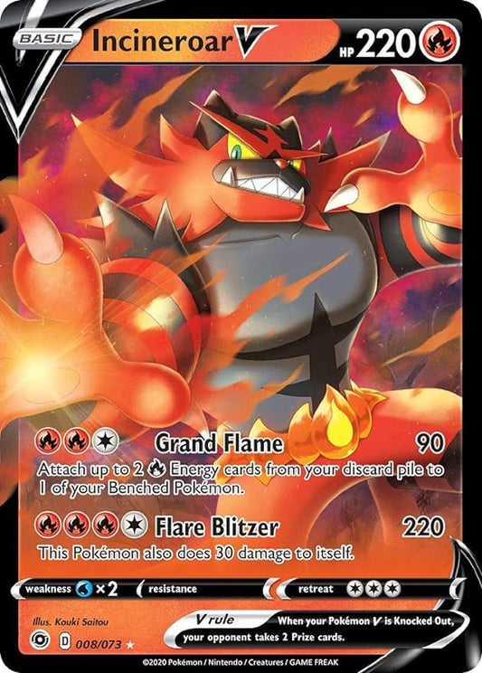 2020 Incineroar V - 008/073 - Ultra Rare