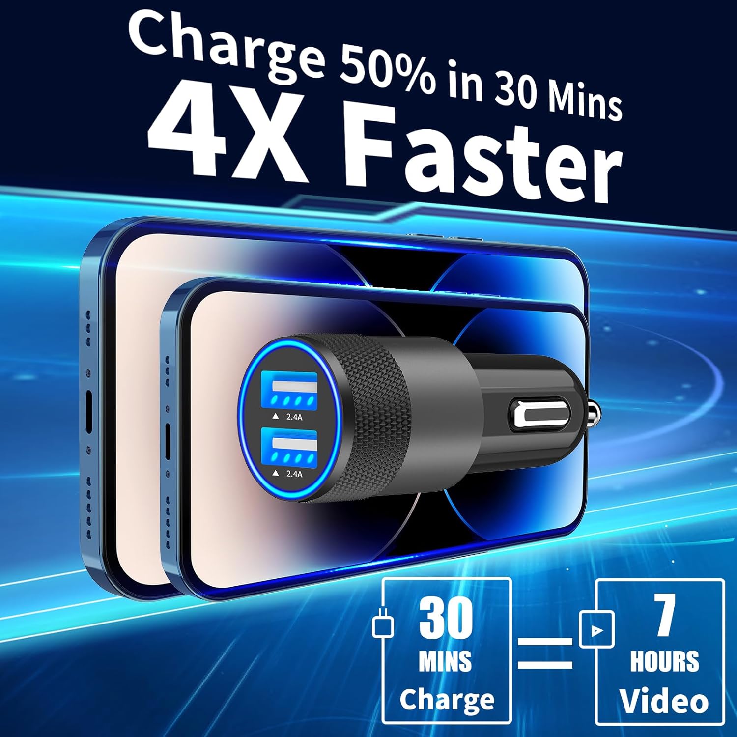 【MFi Certified】iPhone Car Charger for iPhone 14 13 12 11 Pro XS Mini XR X SE iPad -  BigGreenBear.com cell phone 10.89 USD Big Green Bear