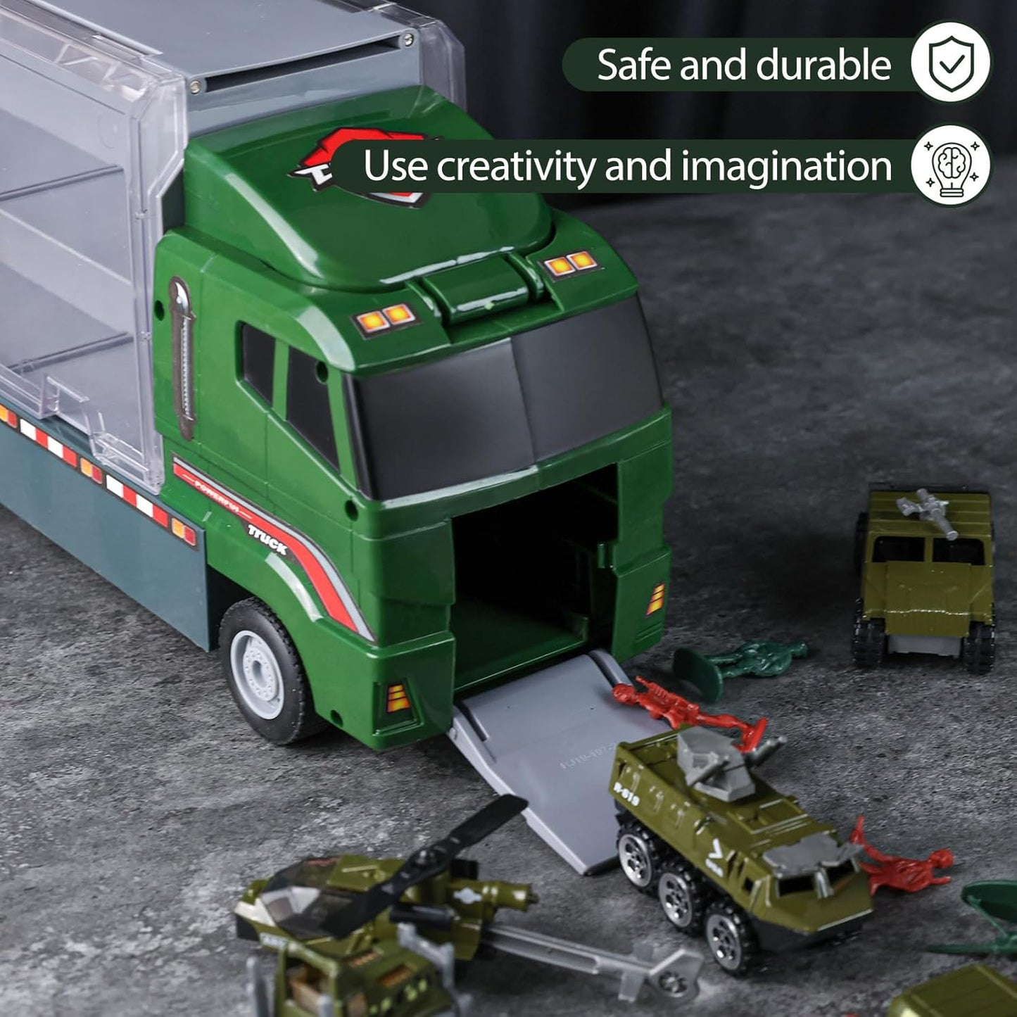44 in 1 Military Truck Toy Set Army Cars Tanks Set with Soldiers -  BigGreenBear.com Toys 29.99 USD Big Green Bear