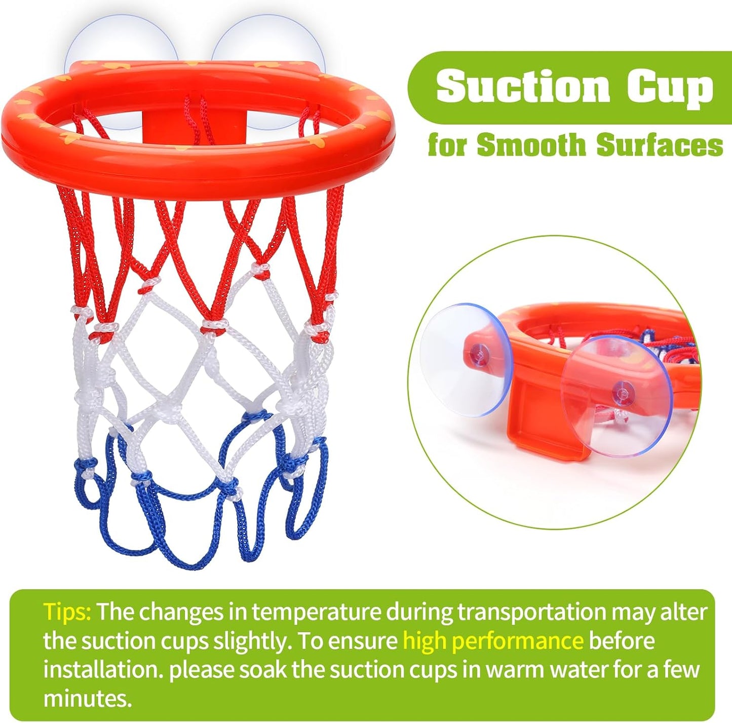 Bathtub Basketball Hoop for Kids Toddlers Ages 4-8,Suction Cup