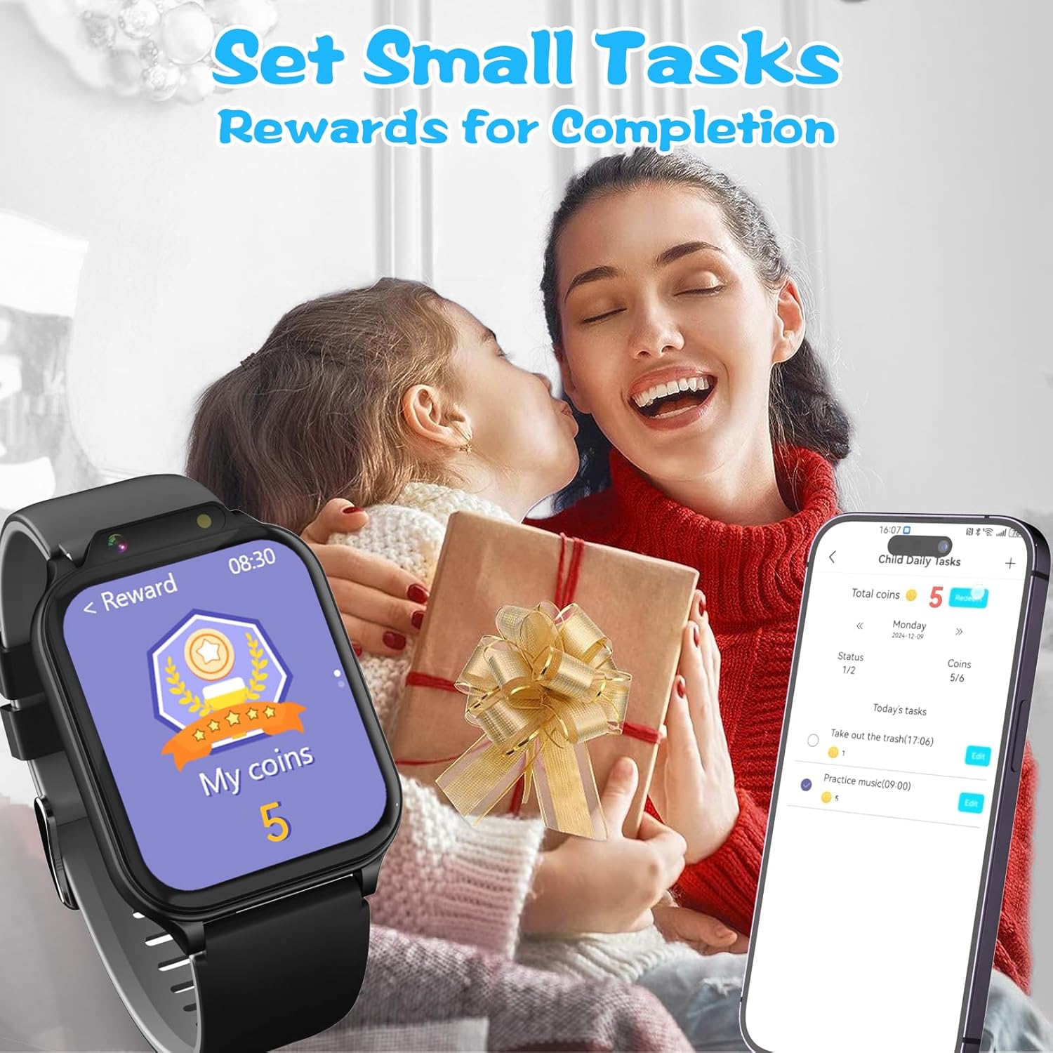 Smart Watch for Kids, 1.85" Fitness Tracker with Heart Rate, Sleep Monitor, IP68 Waterproof -  BigGreenBear.com SMART WATCH 32.99