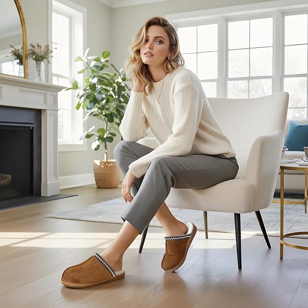 Fuzzy Slippers for Women: Cozy Memory Foam House Shoes Biggreenbear.com Big Green Bear