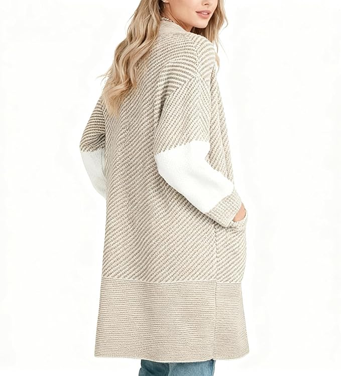 Women's Cardigan Chunky Open Front Sweater Long Knit -  BigGreenBear.com clothing 49.99 USD Big Green Bear