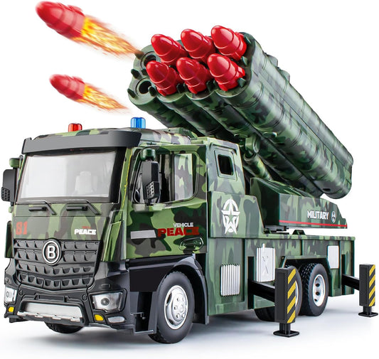 Military Metal Vehicle Toys with 8 Missiles, Lights and Sounds -  BigGreenBear.com Toys 44.50 USD Big Green Bear