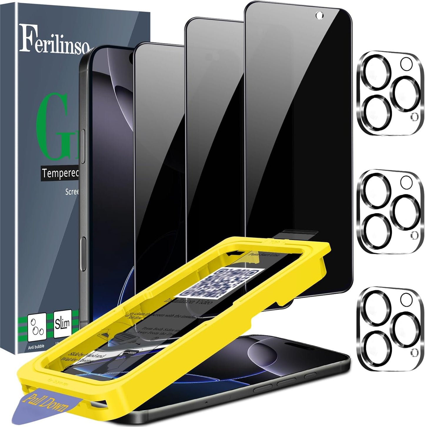 3 Pack Privacy Screen Protector for iPhone 16 Pro Max [Phone Case fit] -  BigGreenBear.com cell phone 8.99 USD Big Green Bear
