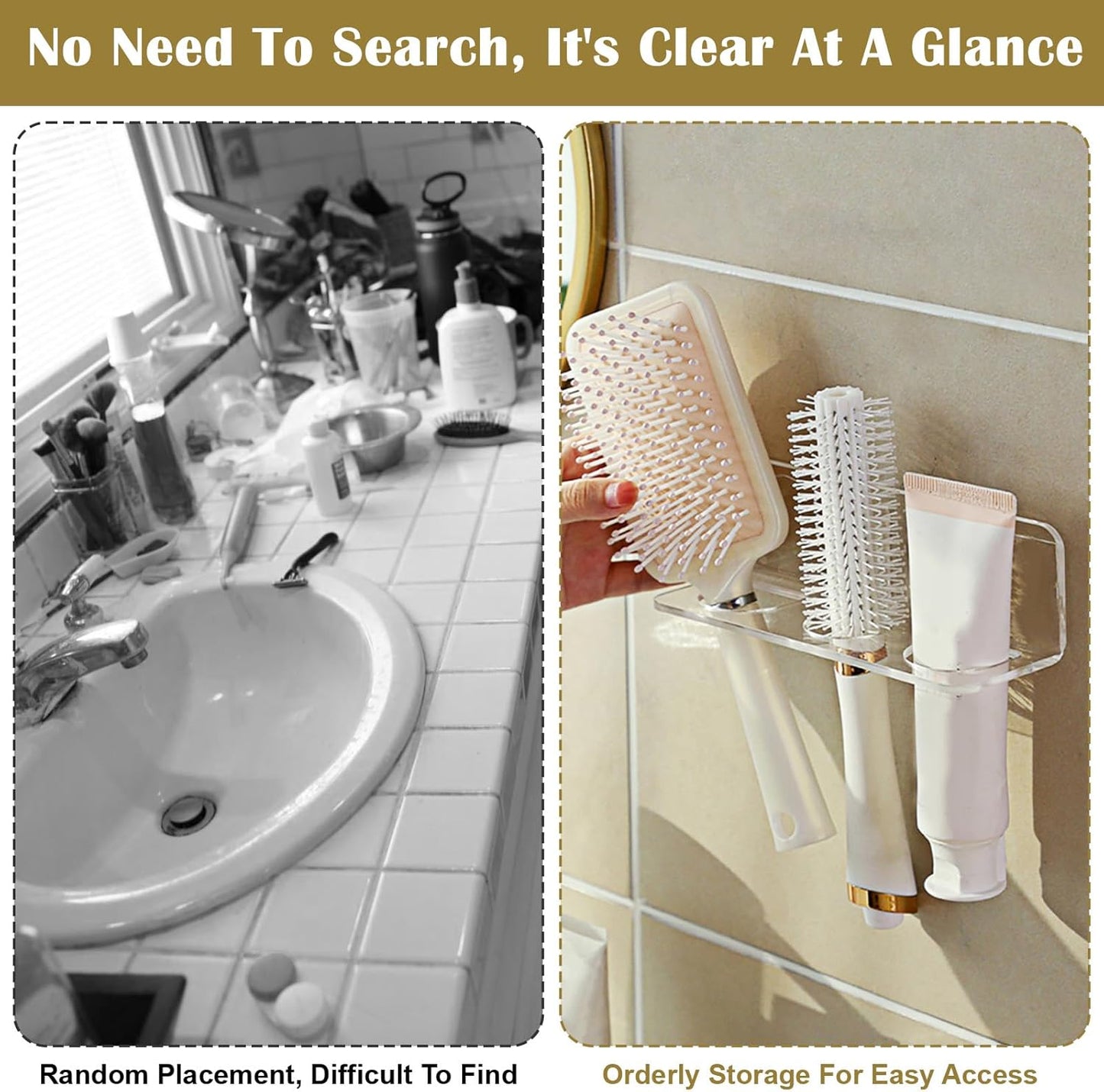 Bathroom Hair Brush Holder Wall Mounted -  BigGreenBear.com Beauty Products 8.99 USD Big Green Bear