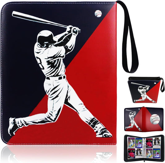Baseball Card Binder, Sports Trading Card with Sleeves Holder Album, 400 Pockets