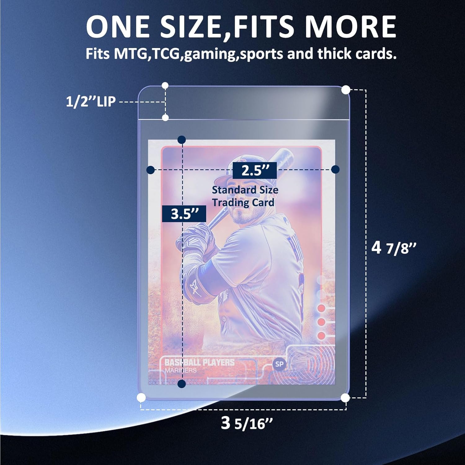 50Pc Semi Rigid Card Holder for Trading Cards, Penny Card Sleeves with 1/2" Lip Baseball Card -  BigGreenBear.com Baseball cards 12.99 USD Big Green Bear