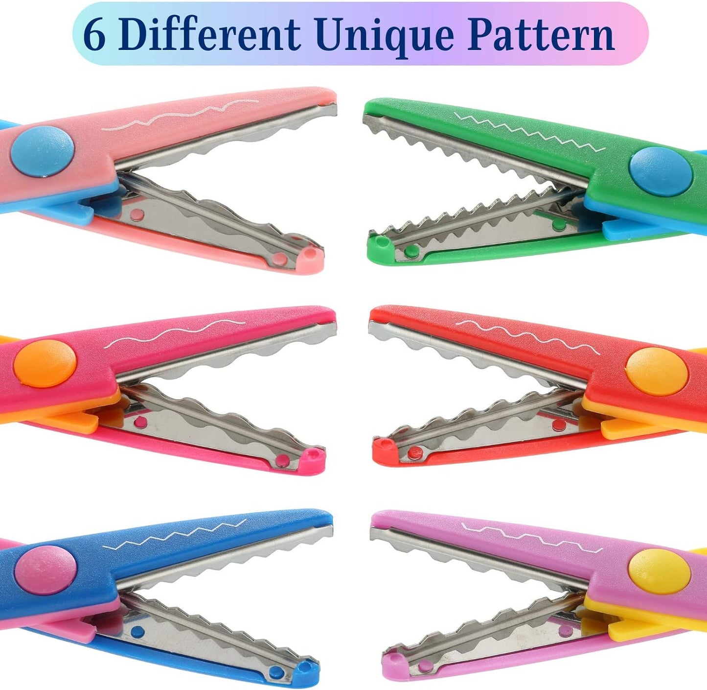 Craft Scissors - Decorative Edge, 6 Pack, Zig Zag, Scrapbooking, Fancy, Pattern, Design