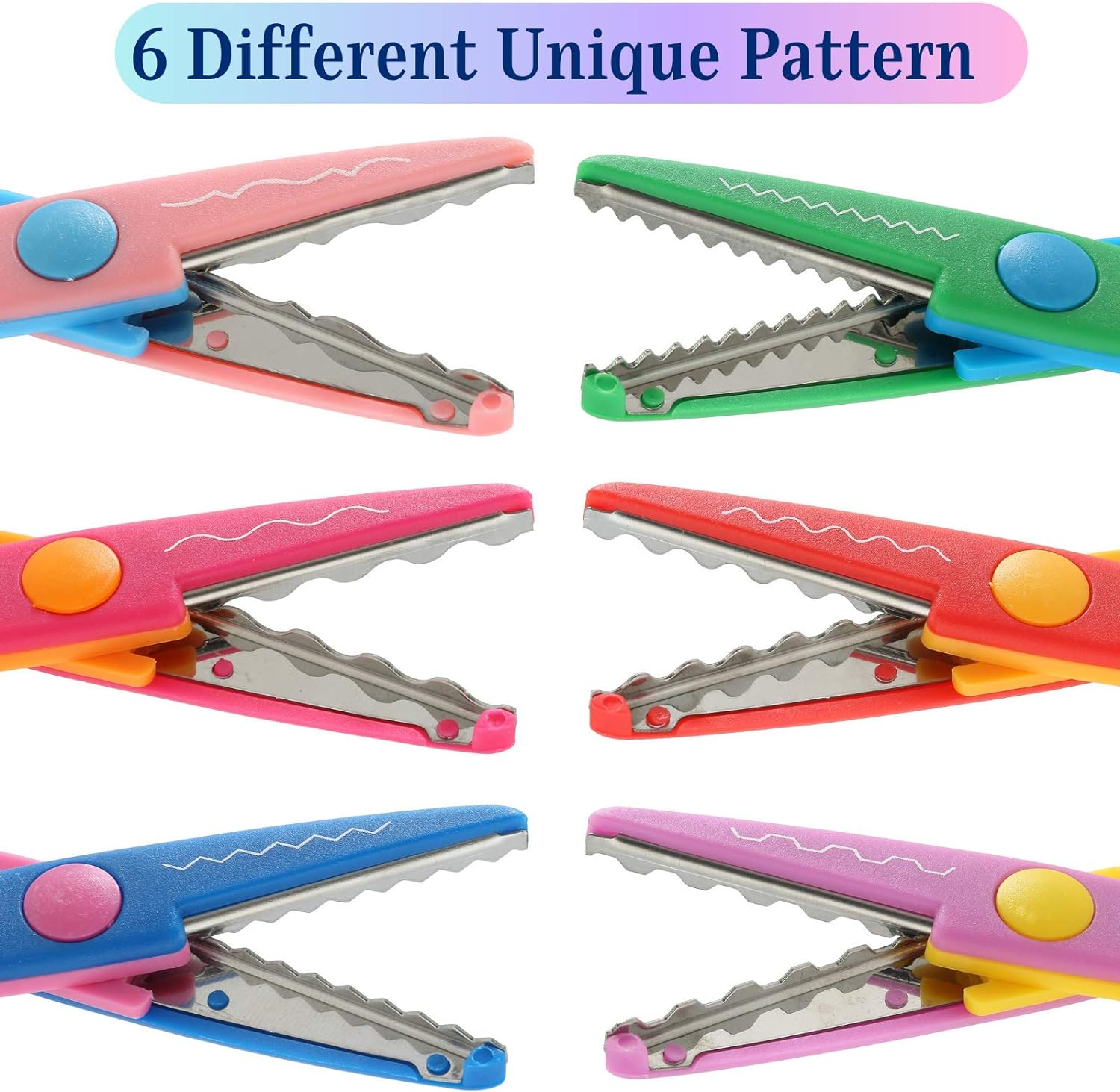 Craft Scissors - Decorative Edge, 6 Pack, Zig Zag, Scrapbooking, Fancy, Pattern, Design