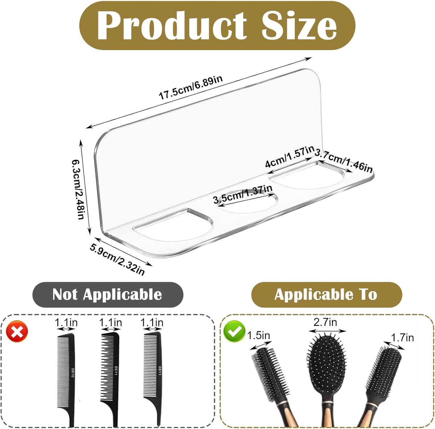 Bathroom Hair Brush Holder Wall Mounted -  BigGreenBear.com Beauty Products 8.99 USD Big Green Bear