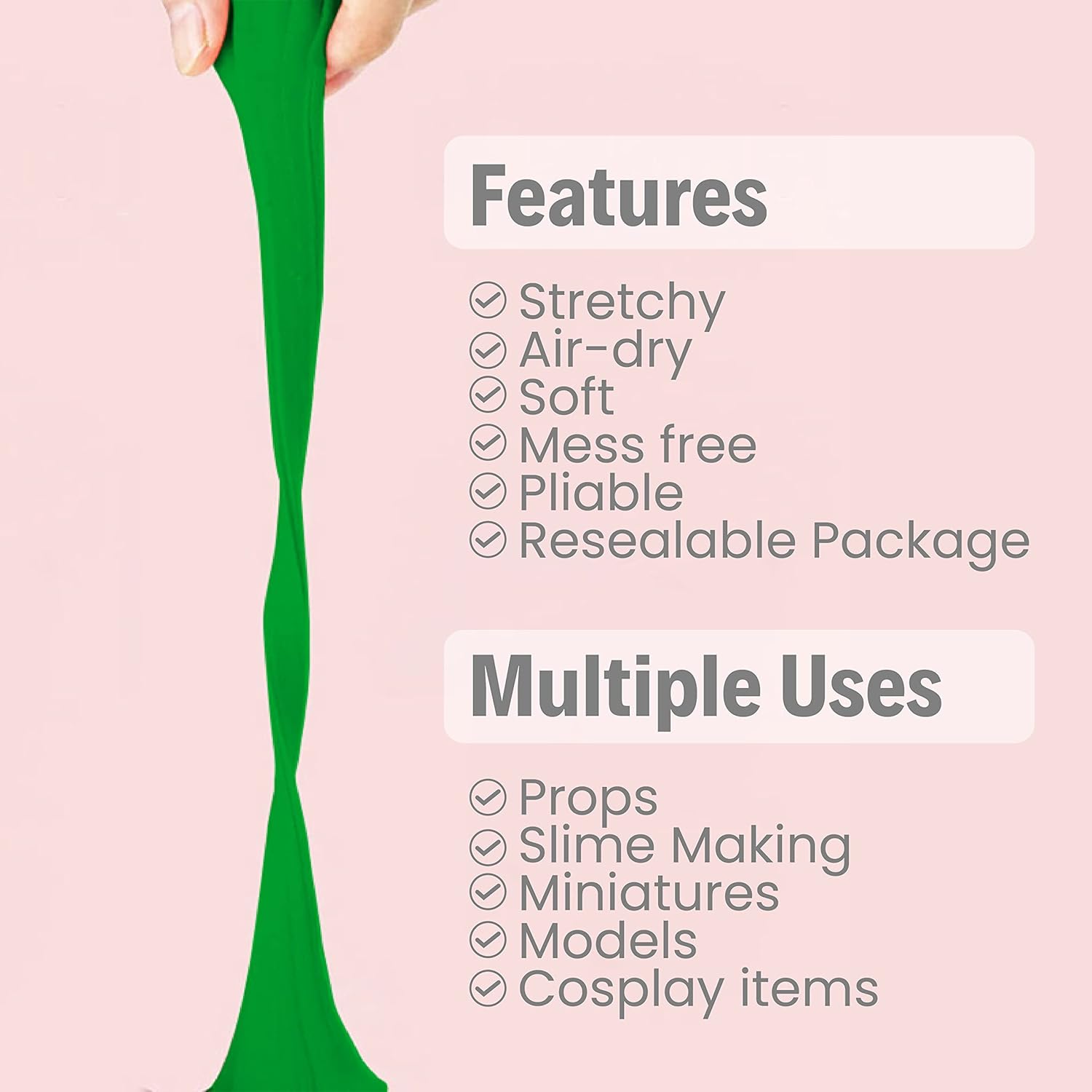 Green Modeling Foam Clay Lite - 500 Grams- 1.1 Lbs.