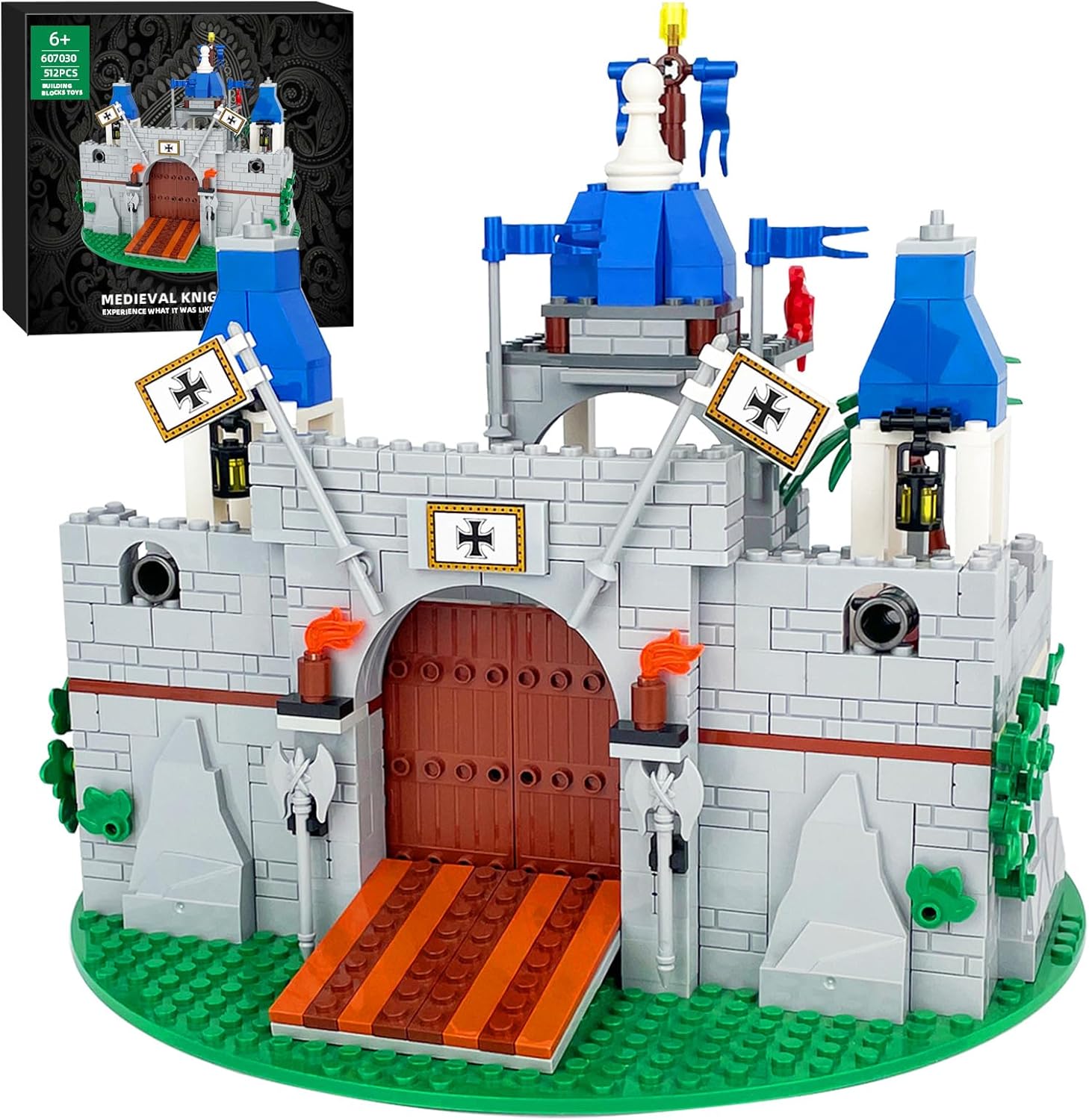 Medieval Knight Castle Building Blocks Set – Comes with 12 Knights Figures -  BigGreenBear.com Toys 39.99 USD Big Green Bear