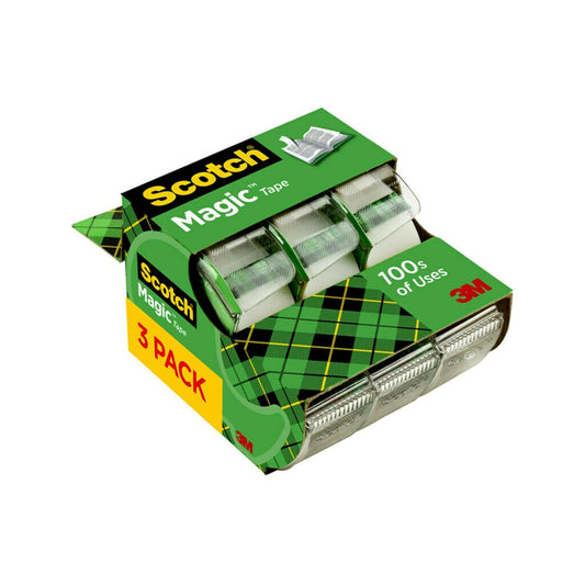 Scotch Magic Tape, Invisible, 3 Rolls with Dispensers