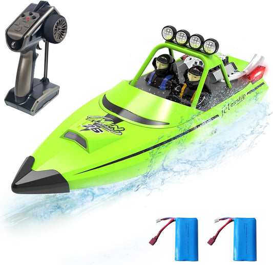 2.4GHz Remote Control Boats with LED Light, 20MPH Fast Speed Racing -  BigGreenBear.com rc boats 75.00 USD Big Green Bear