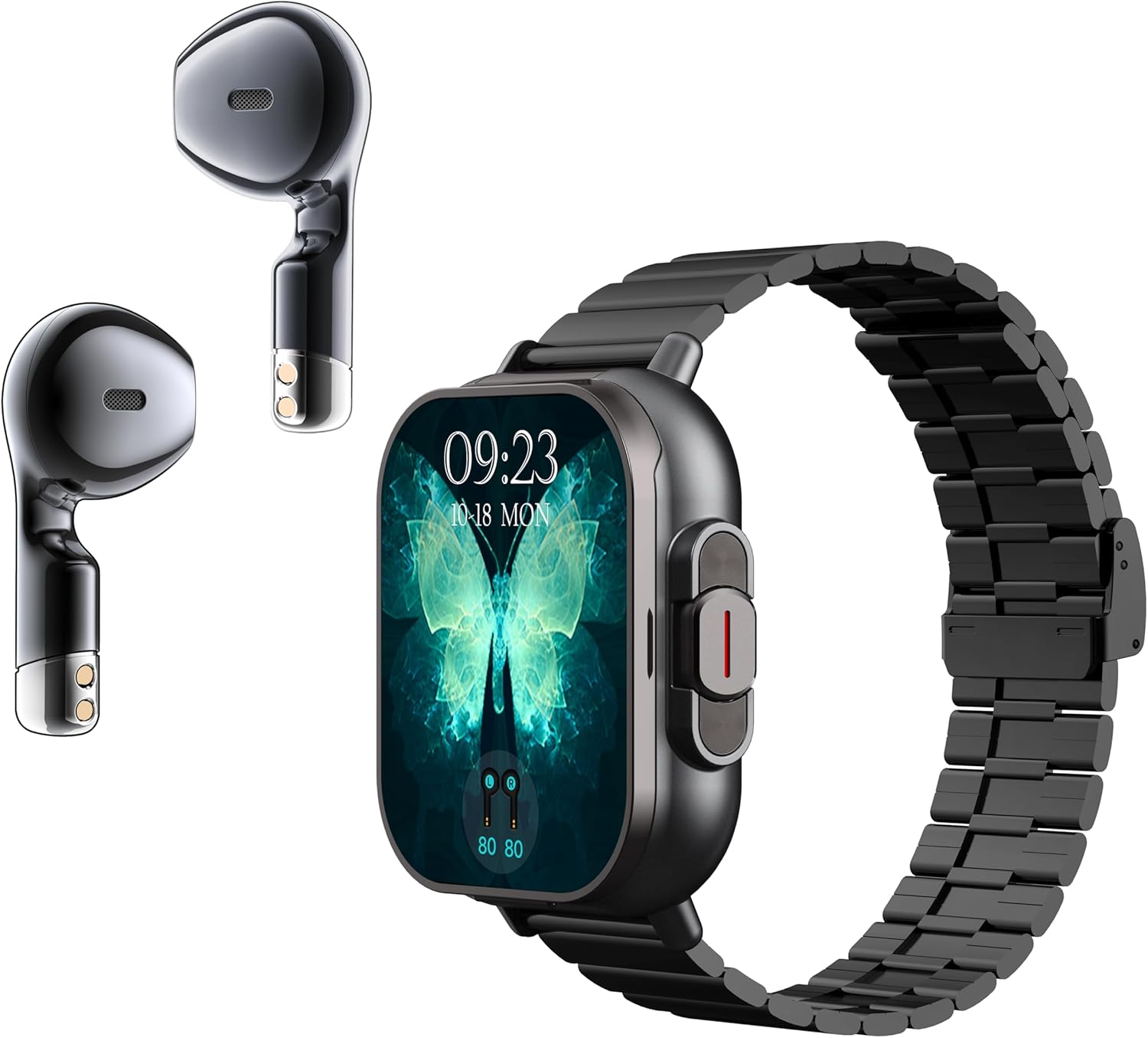 Smartwatch with Headphones, Wireless 2-in-1 Mobile Bracelet Compatible with Android and iOS D8 (Black Plating) -  BigGreenBear.com SMART WATCH 39.99