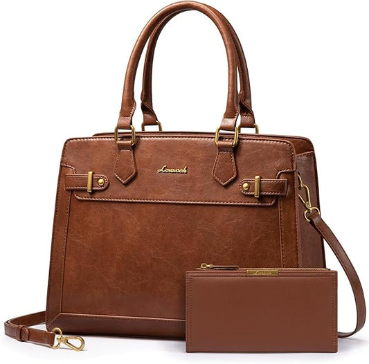 Women, Tote Shoulder Bag Satchel Brown Purse and PU Leather -  BigGreenBear.com HANDBAGS 32.45 USD Big Green Bear